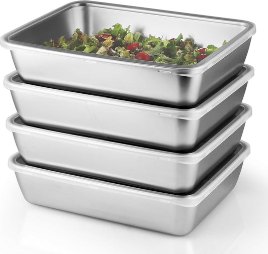 Non Stick Baking Pan Food Storage Box with Cover Pack of 2